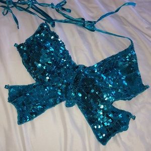 Sequin blue butterfly cami